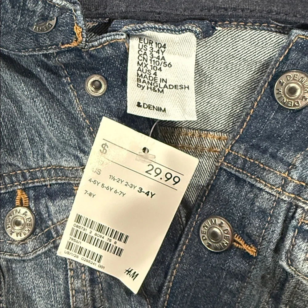 H&M Blue Denim Jacket with Dark Sleeves